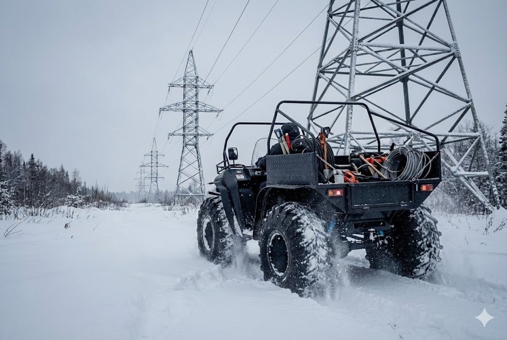 Авария на линии в лесу