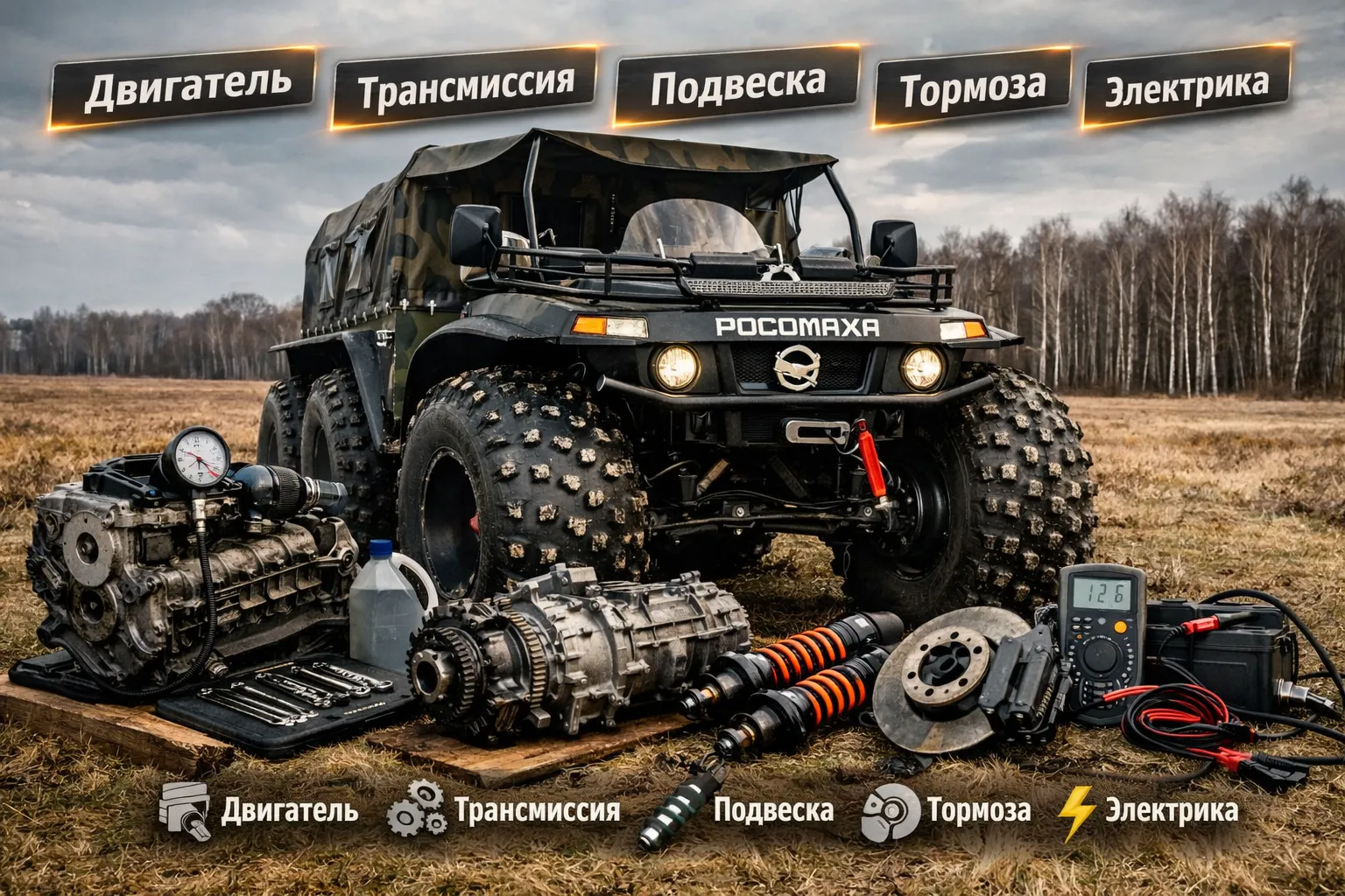 Уход за разными узлами и агрегатами квадроцикла вездехода